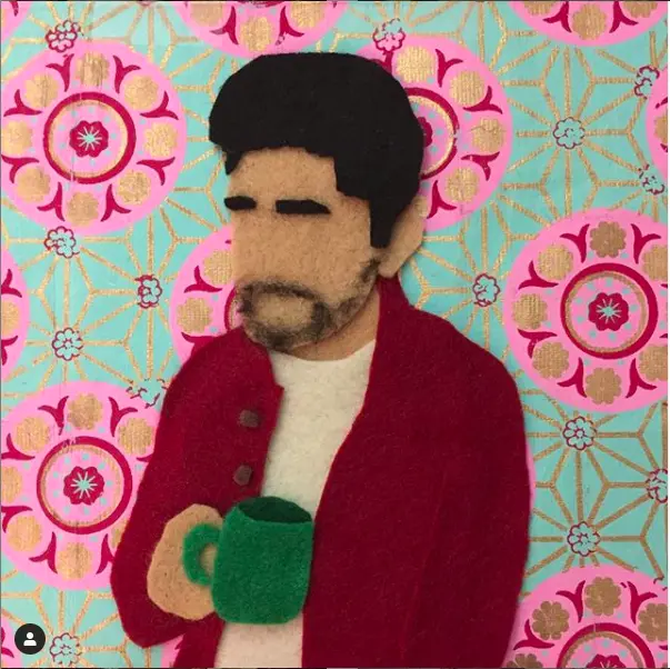 Felt self-portrait of Choksi